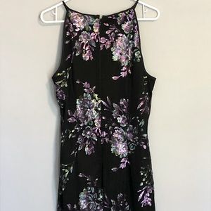 Embellished cocktail dress with spaghetti straps